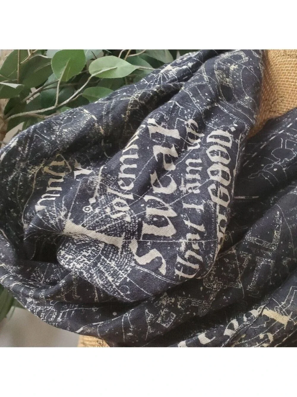 Harry Potter Infinity Scarf Marauders Map Black Gold